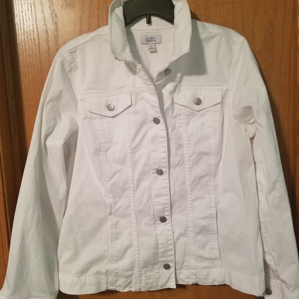 white jean jacket